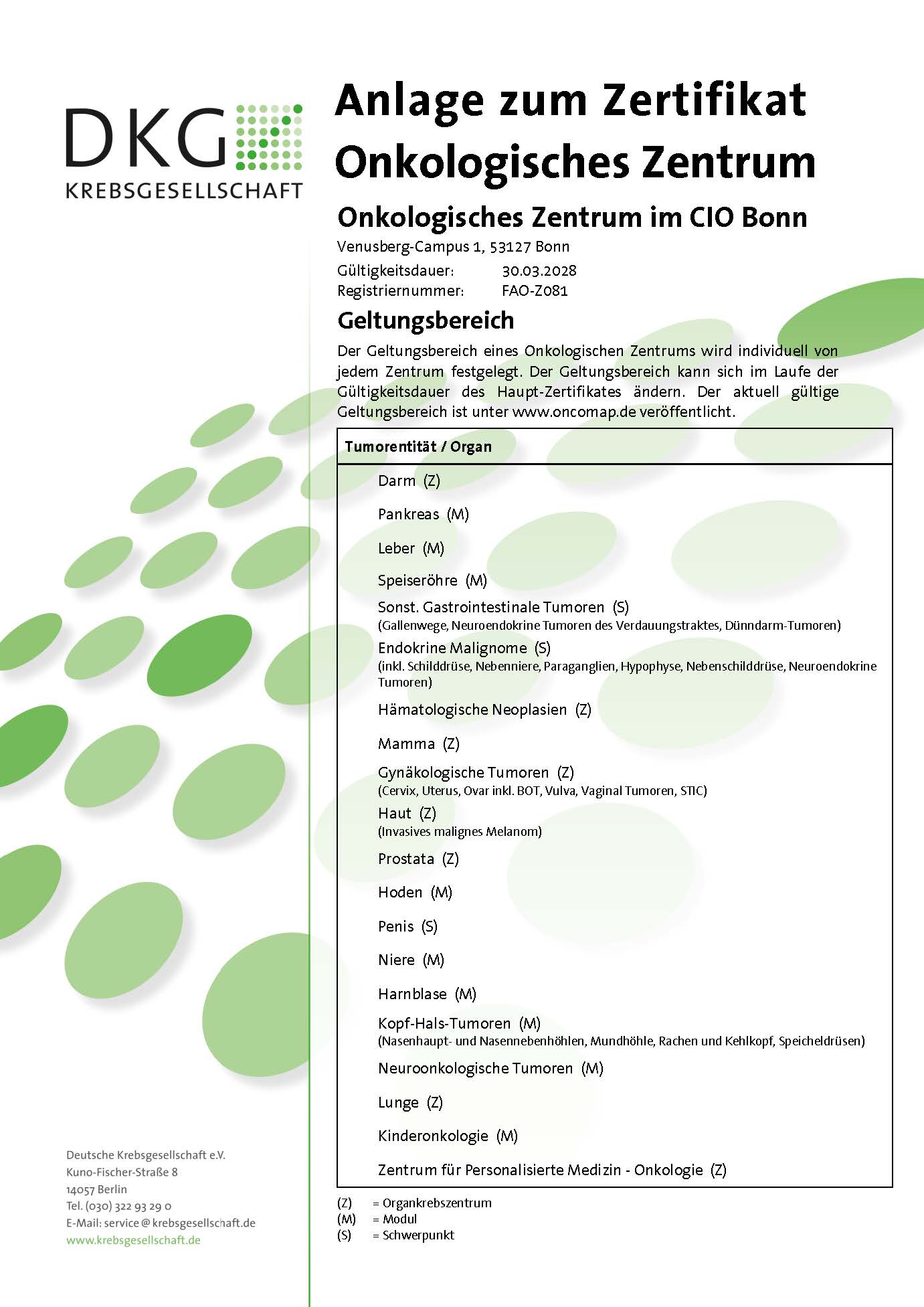 Anlage Onkologisches Zentrum